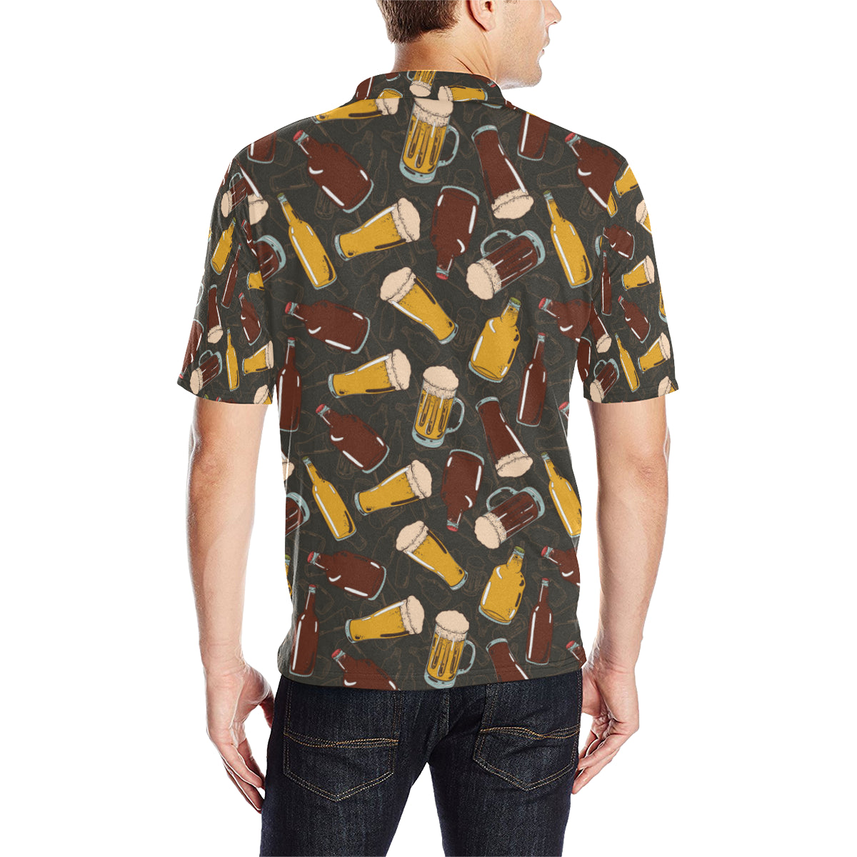 Beer Pattern Print Design 03 Men Polo Shirt