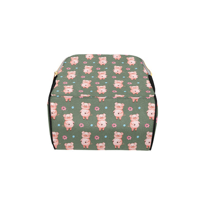 Pig Pattern Print Design 03 Diaper Bag Backpack