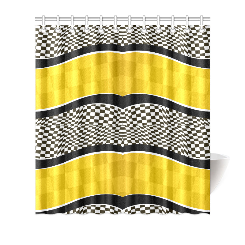 Checkered Pattern Print Design 02 Shower Curtain