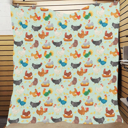 Chicken Pattern Print Design 07 Premium Quilt
