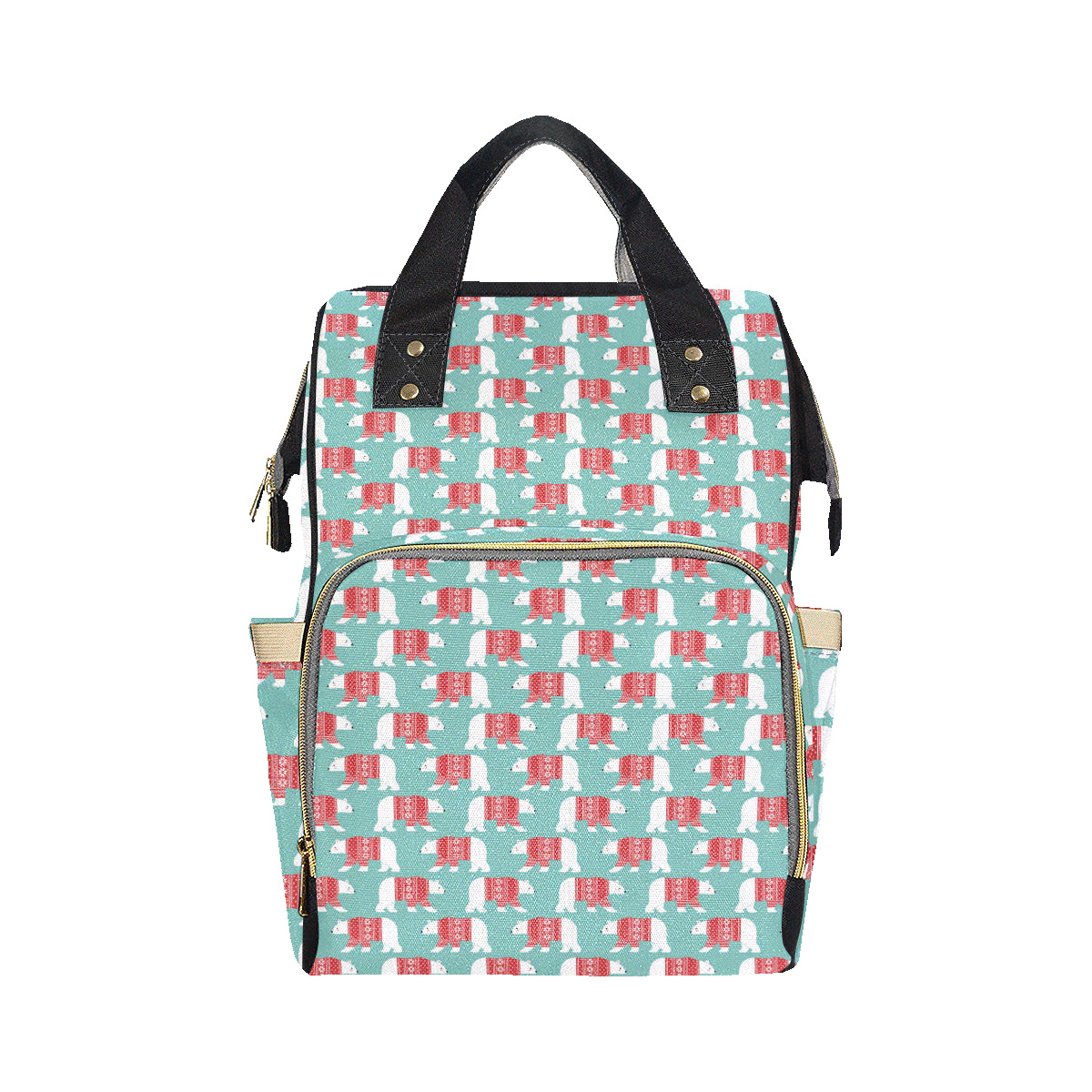 Polar Bear Pattern Print Design A04 Diaper Bag Backpack