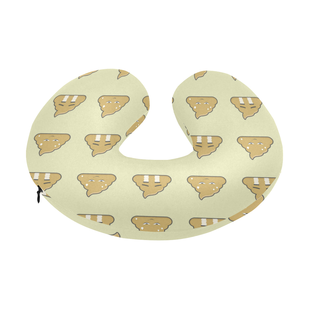 Poop Emoji Pattern Print Design A04 U-Shaped Travel Neck Pillow