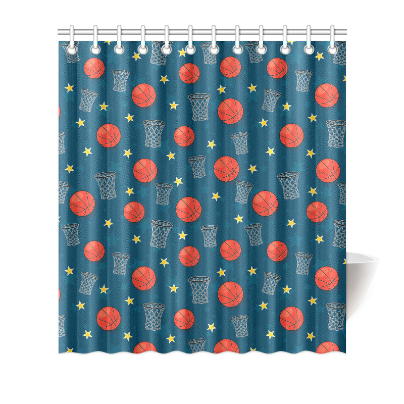 Basketball Classic Print Pattern Shower Curtain