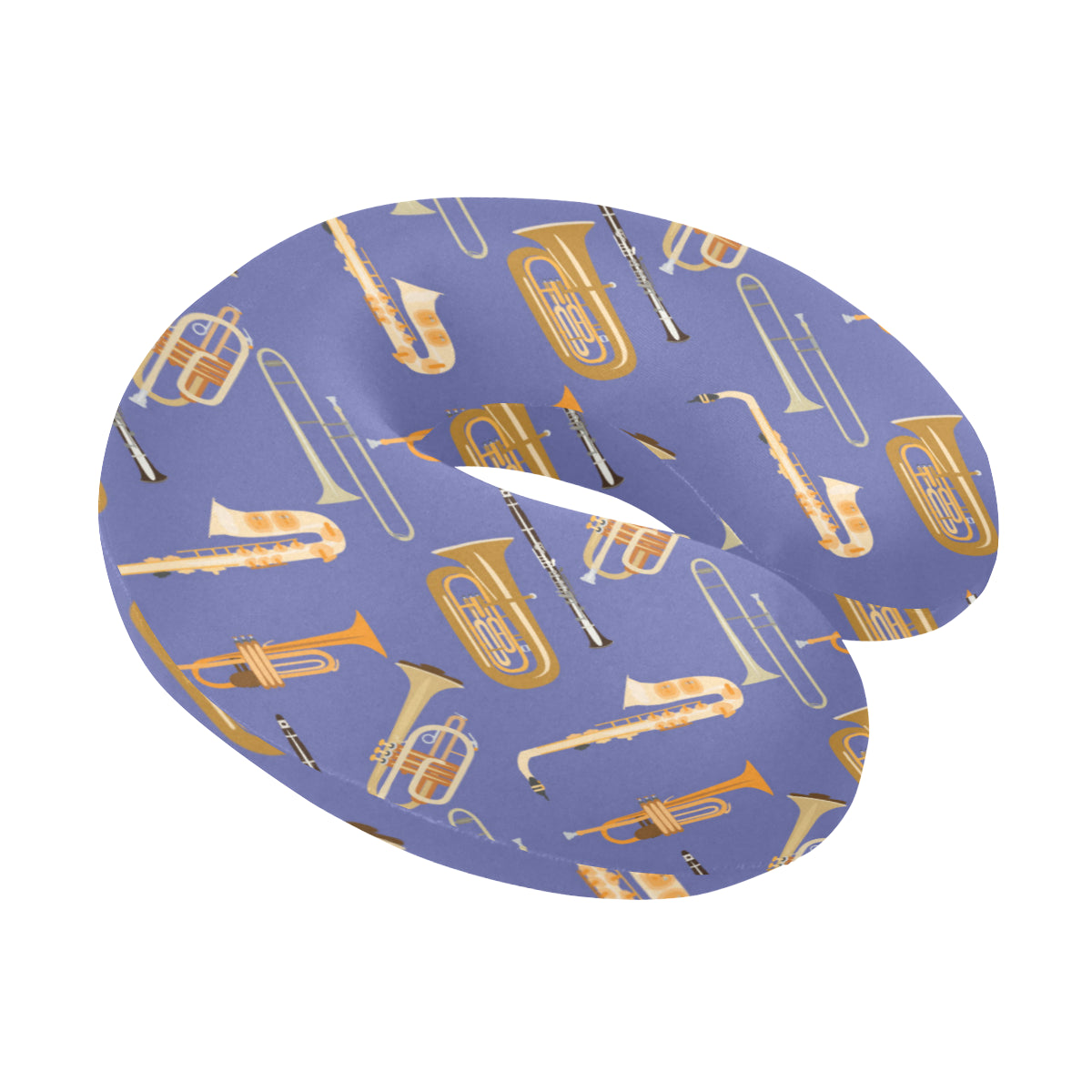 Trombone Pattern Print Design 02 U-Shaped Travel Neck Pillow