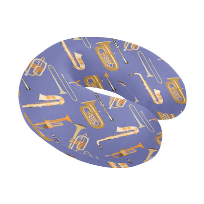 Trombone Pattern Print Design 02 U-Shaped Travel Neck Pillow