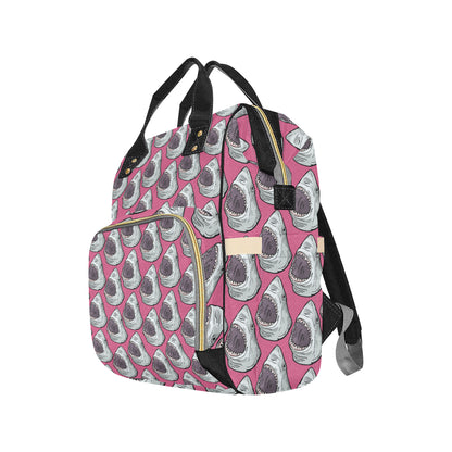 Great White Shark Pattern Print Design 01 Diaper Bag Backpack
