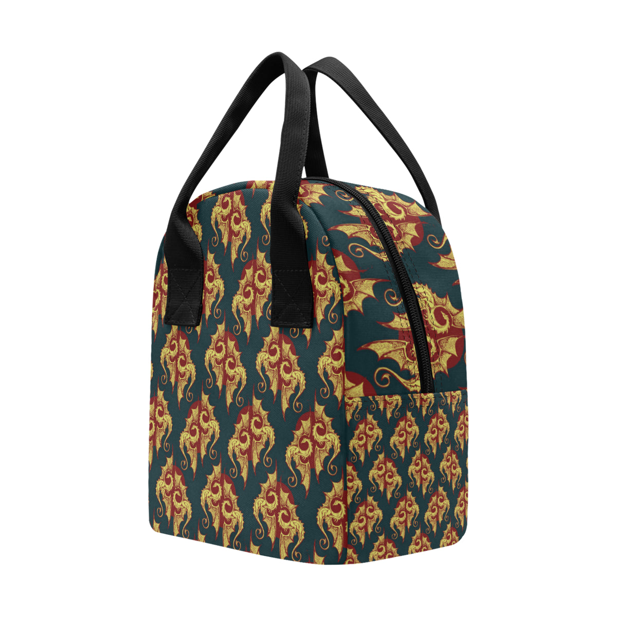 Dragons Gold Design Pattern Insulated Lunch Bag