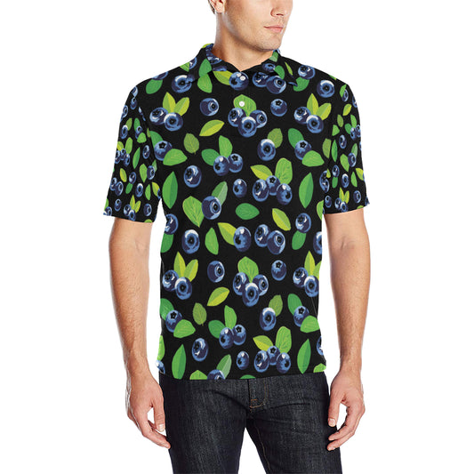 Blueberry Pattern Print Design BB03 Men Polo Shirt