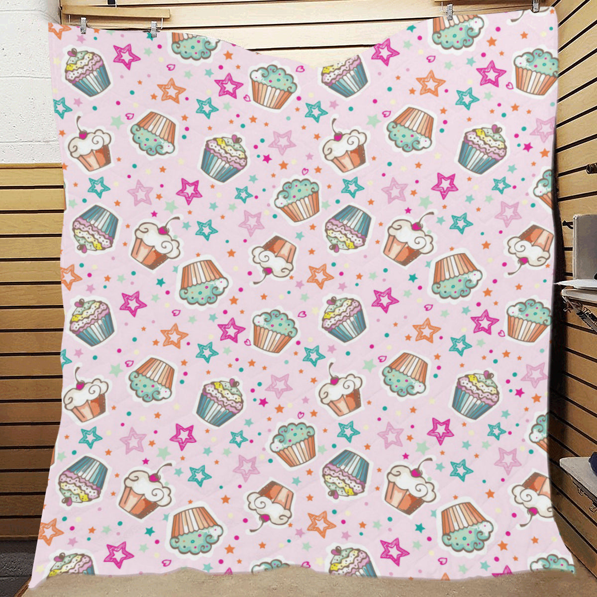 Cupcake Pattern Print Design CP03 Premium Quilt