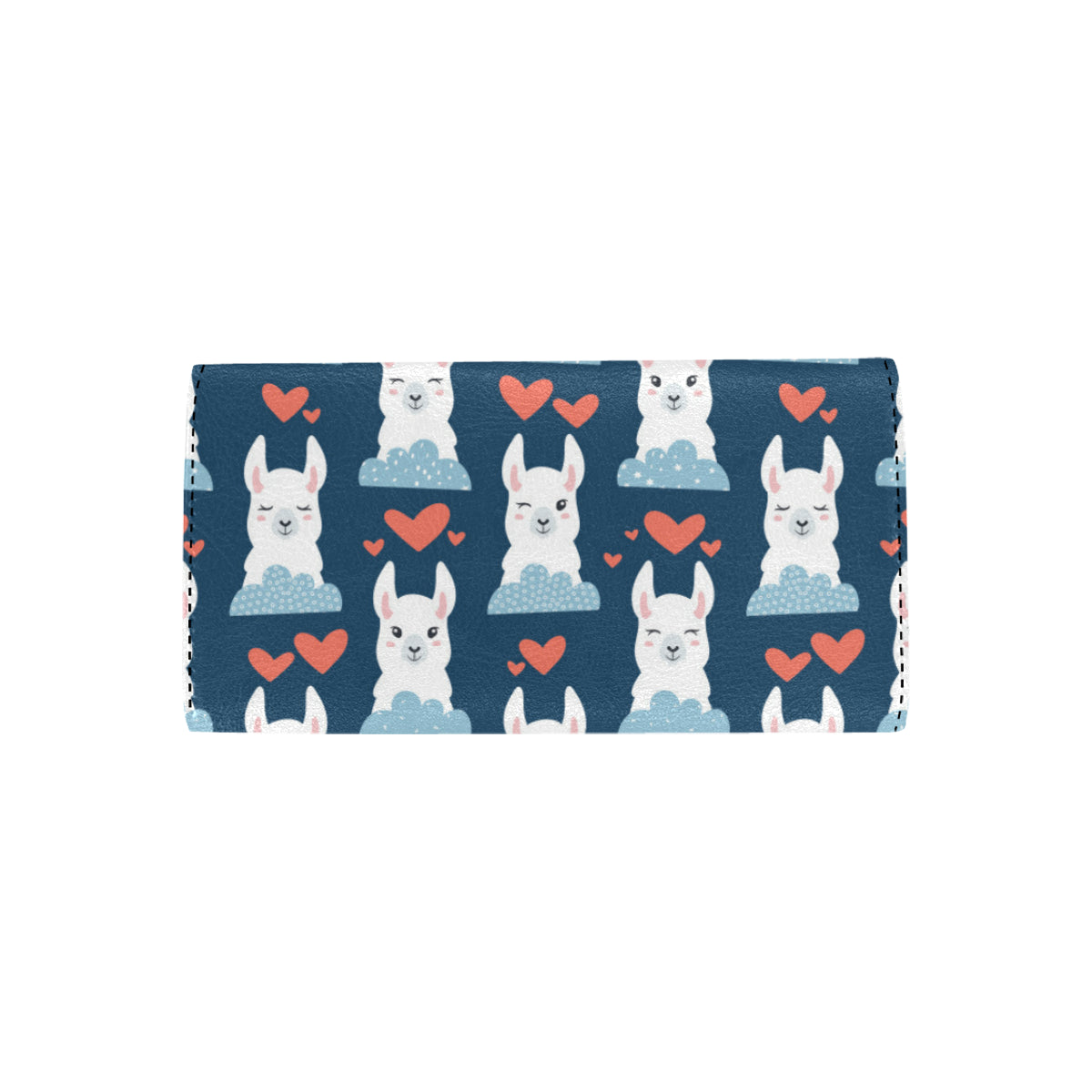Alpaca Love Pattern Print Design 05 Women's Trifold Wallet