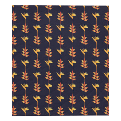 Heliconia Pattern Print Design HL06 Premium Quilt