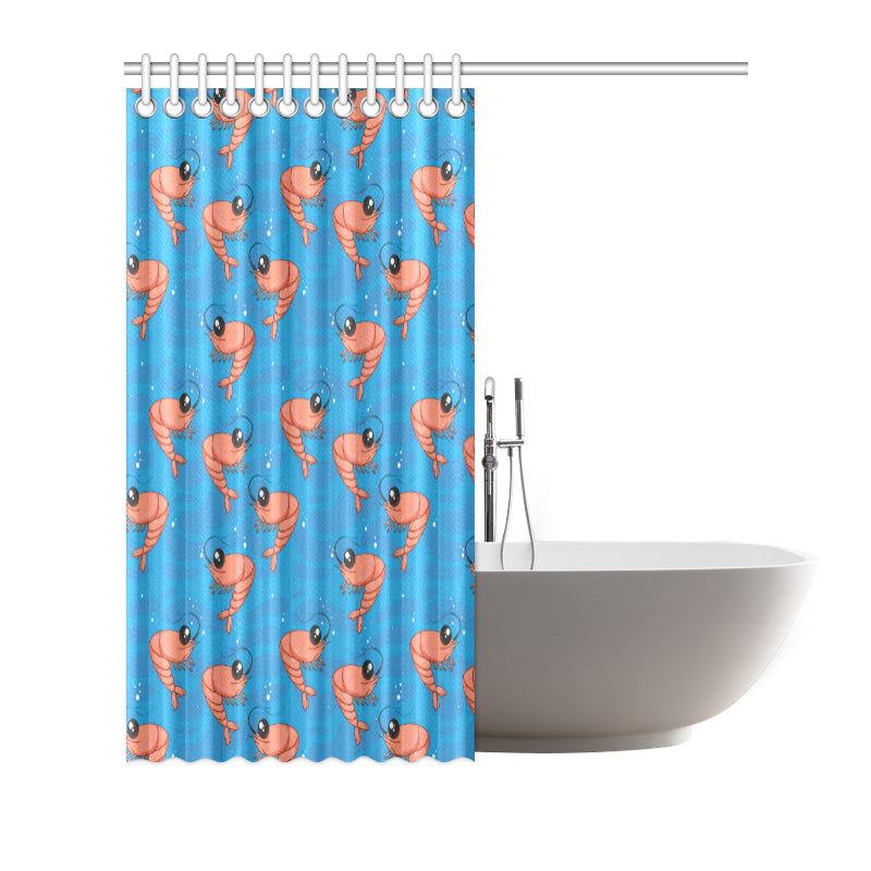 Prawn Cute Pattern Print Design 03 Shower Curtain