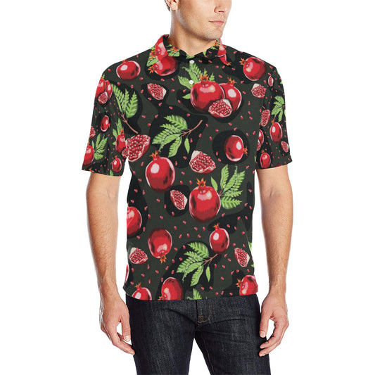 Pomegranate Pattern Print Design PG06 Men Polo Shirt
