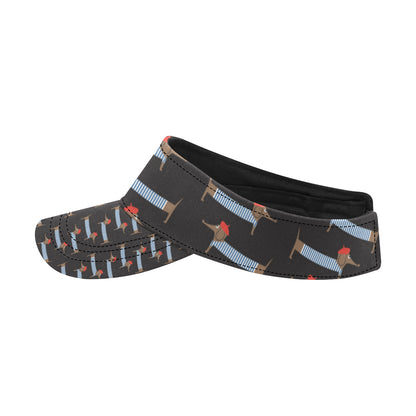 Dachshund Pattern Print Design 04 Unisex Sun Visor