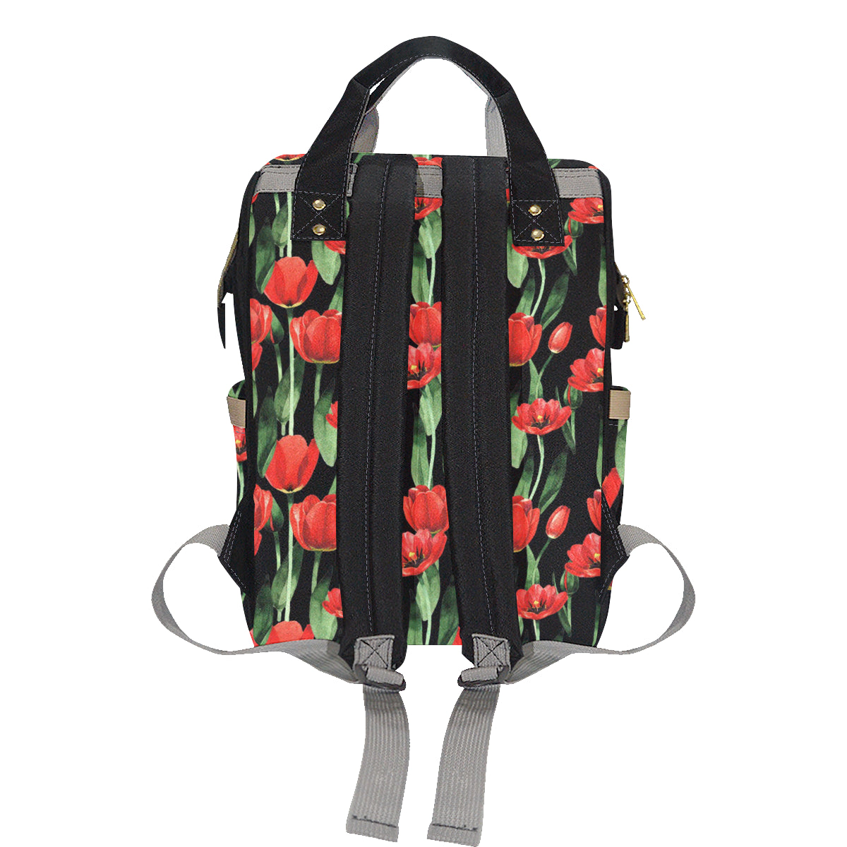 Tulip Red Pattern Print Design TP03 Diaper Bag Backpack