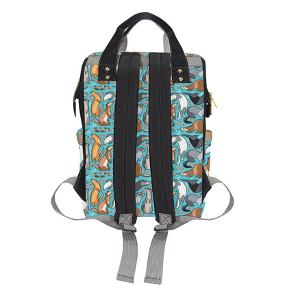 Ferret Pattern Print Design 03 Diaper Bag Backpack