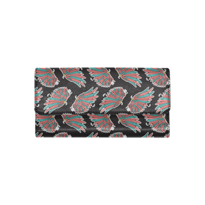Angel Wings Pattern Print Design 05 Women's Trifold Wallet