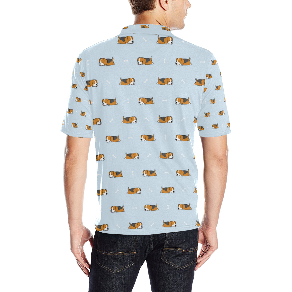 Beagle Pattern Print Design 06 Men Polo Shirt