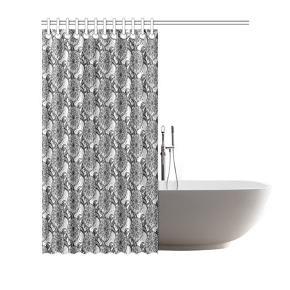 Tribal Turtle Polynesian Themed Print Shower Curtain
