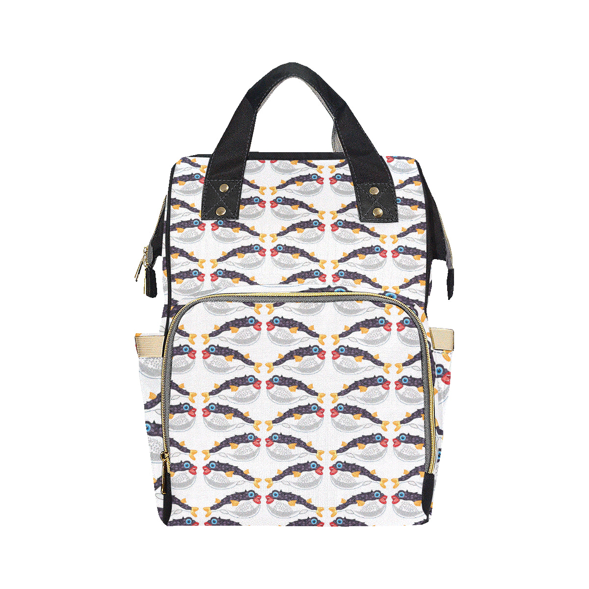 Fugu Pattern Print Design 03 Diaper Bag Backpack