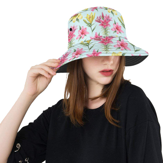Lily Pattern Print Design LY010 Unisex Bucket Hat