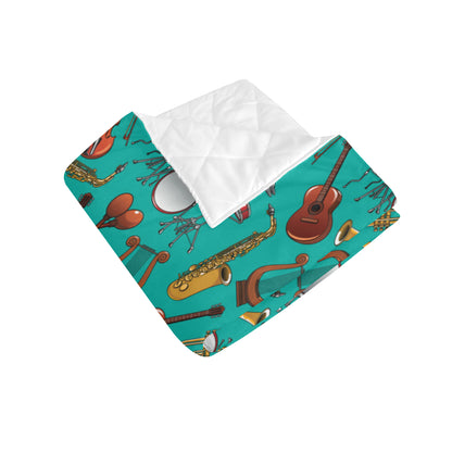 Drum Set Pattern Print Design 01 Premium Quilt