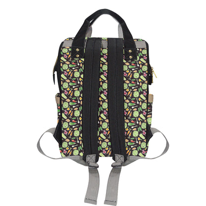 Vegan Draw Themed Design Print Diaper Bag Backpack