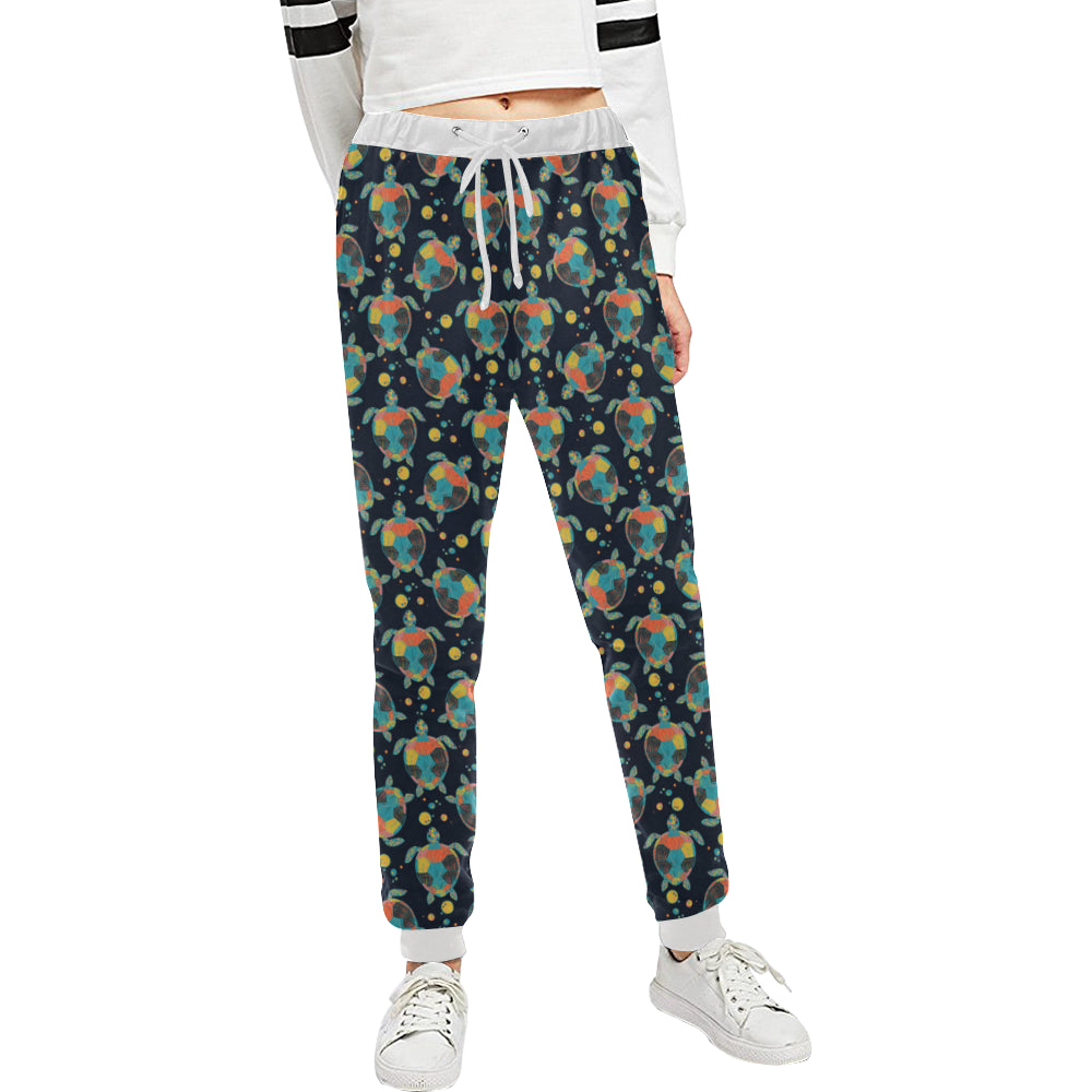 Sea Turtle Colorful with bubble Print Unisex Sweatpants