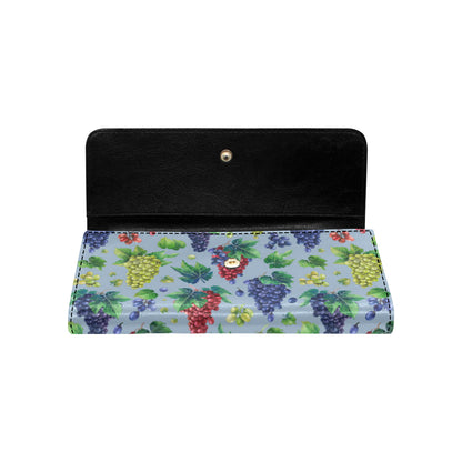 Grape Pattern Print Design GP06 Women's Trifold Wallet