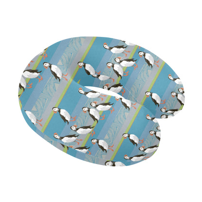 Puffin Pattern Print Design A01 U-Shaped Travel Neck Pillow