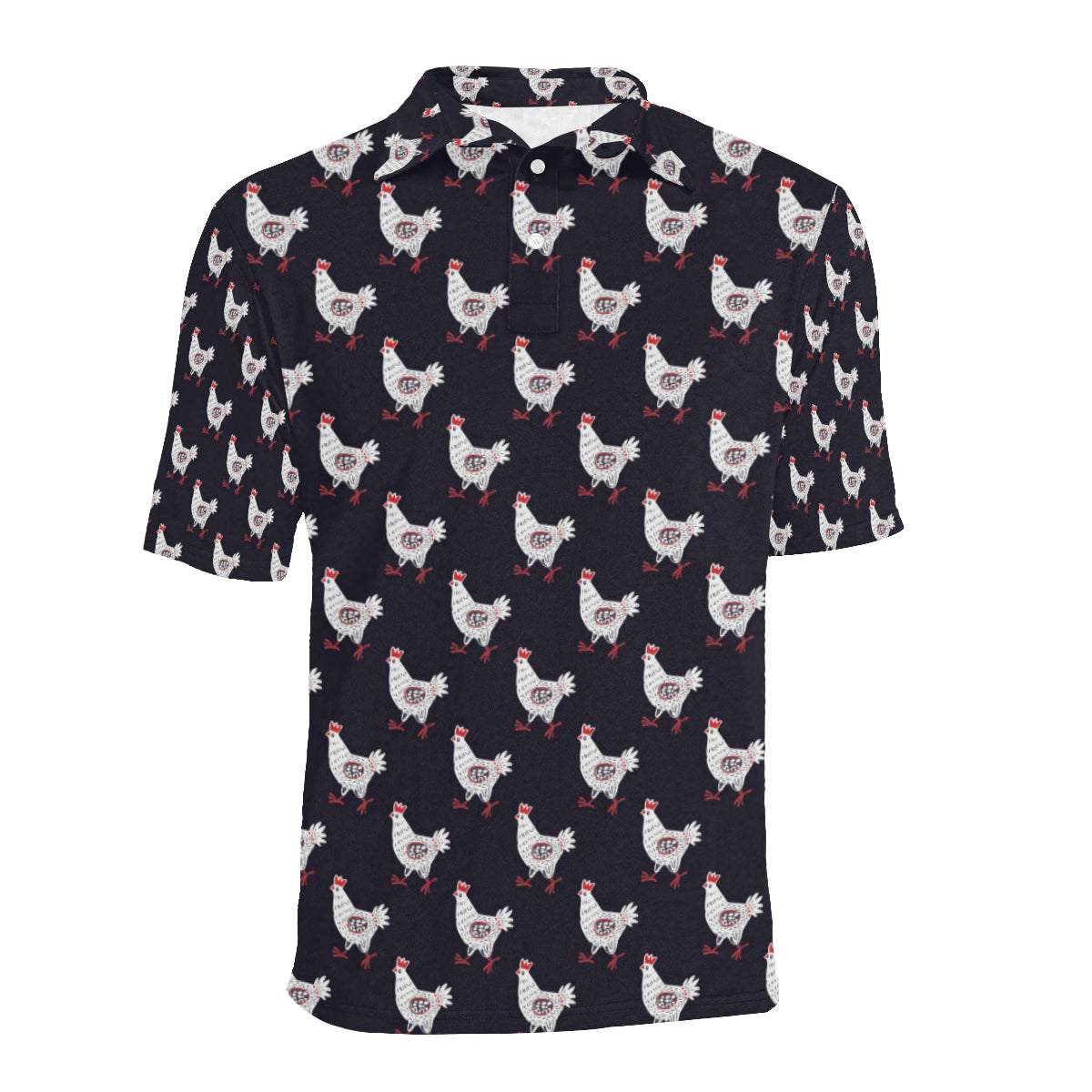 Chicken Pattern Print Design 03 Men Polo Shirt