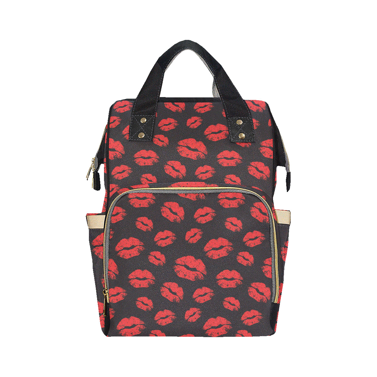 Lip Red Pattern Print Design 02 Diaper Bag Backpack