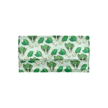 Bok Choy Pattern Print Design 01 Women's Trifold Wallet