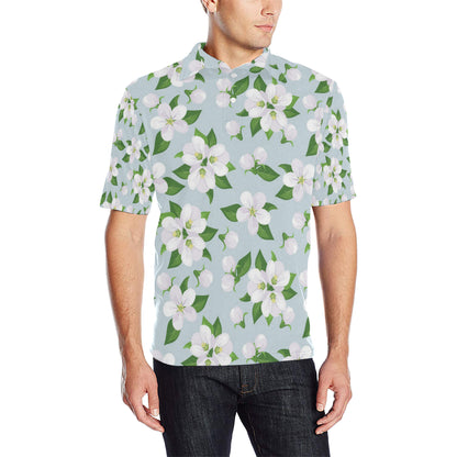 Apple blossom Pattern Print Design AB04 Men Polo Shirt