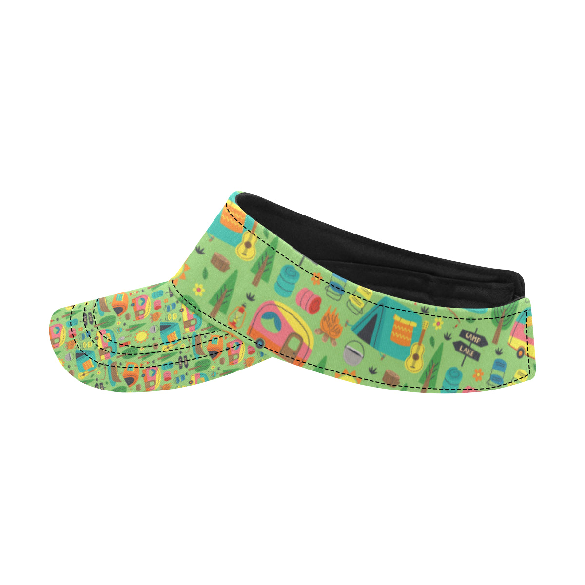 Camping Camper Pattern Print Design 04 Unisex Sun Visor
