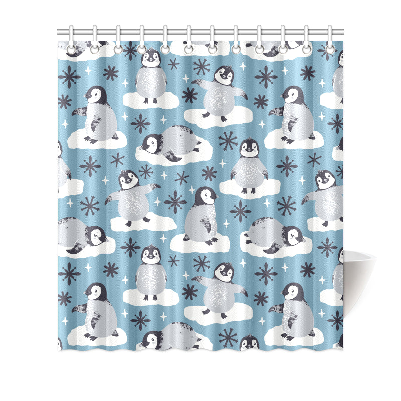 Penguin Pattern Print Design A05 Shower Curtain