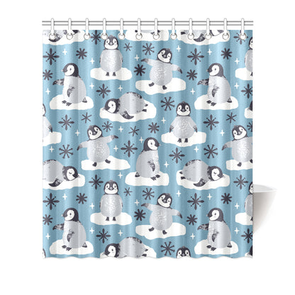 Penguin Pattern Print Design A05 Shower Curtain