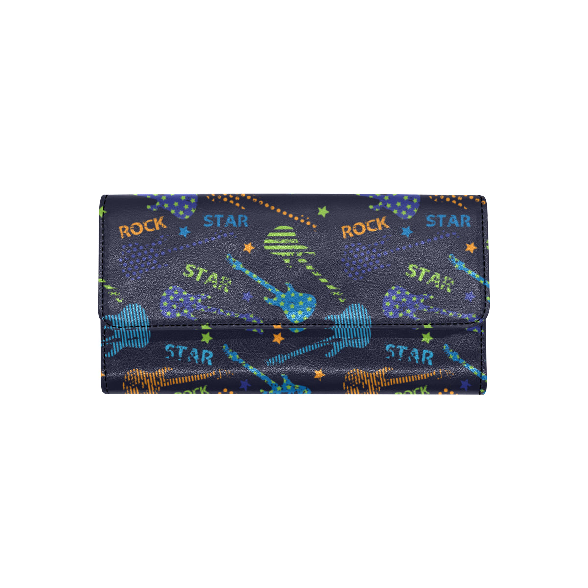 Rock and Roll Pattern Print Design A04 Women's Trifold Wallet