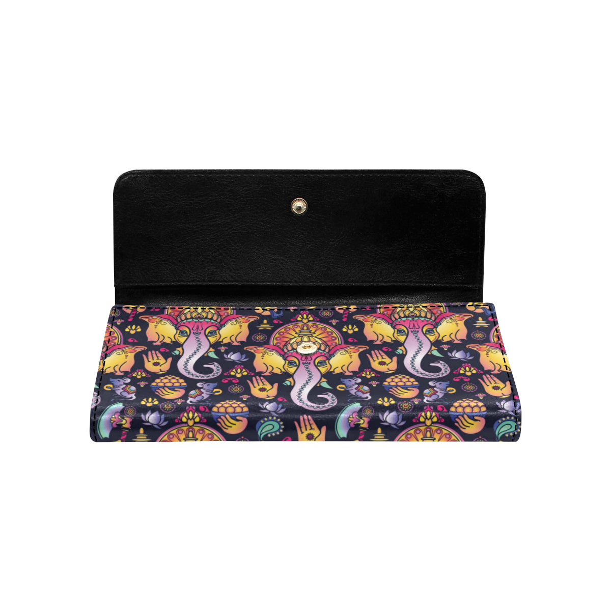 Ganesha Indian Pattern Print Design 03 Women's Trifold Wallet