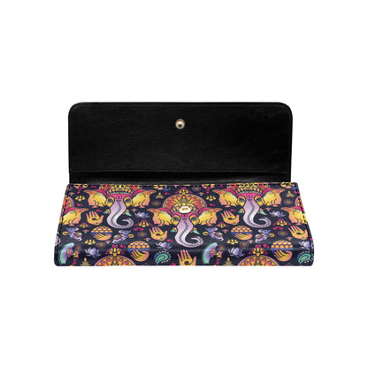 Ganesha Indian Pattern Print Design 03 Women's Trifold Wallet