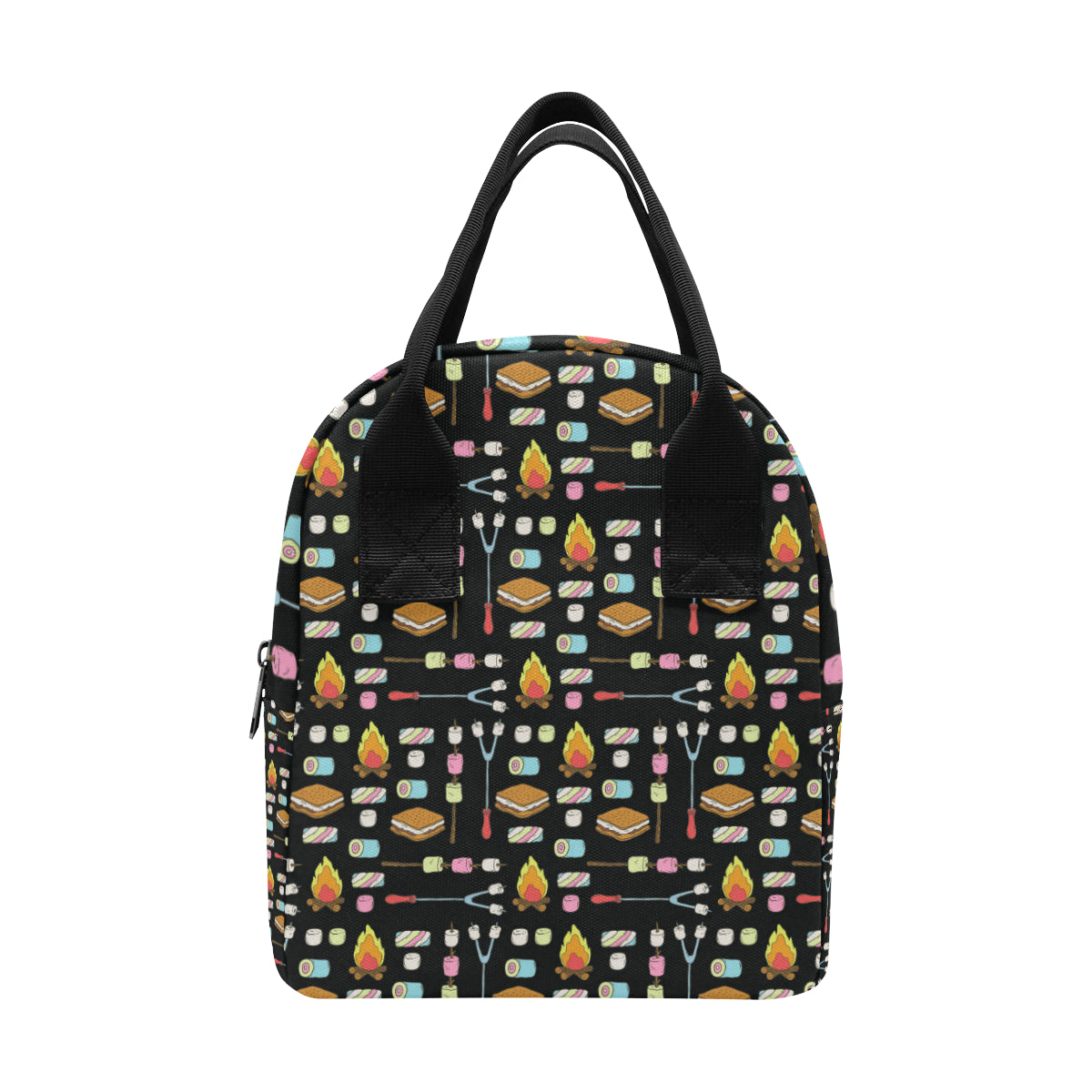 Camping Campfire Marshmallows Insulated Lunch Bag