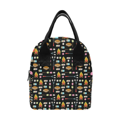Camping Campfire Marshmallows Insulated Lunch Bag