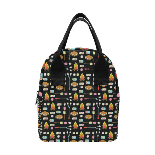 Camping Campfire Marshmallows Insulated Lunch Bag