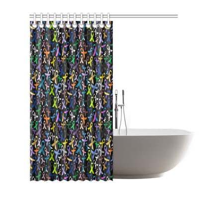 Breast Cancer Awareness Colorful Print Shower Curtain
