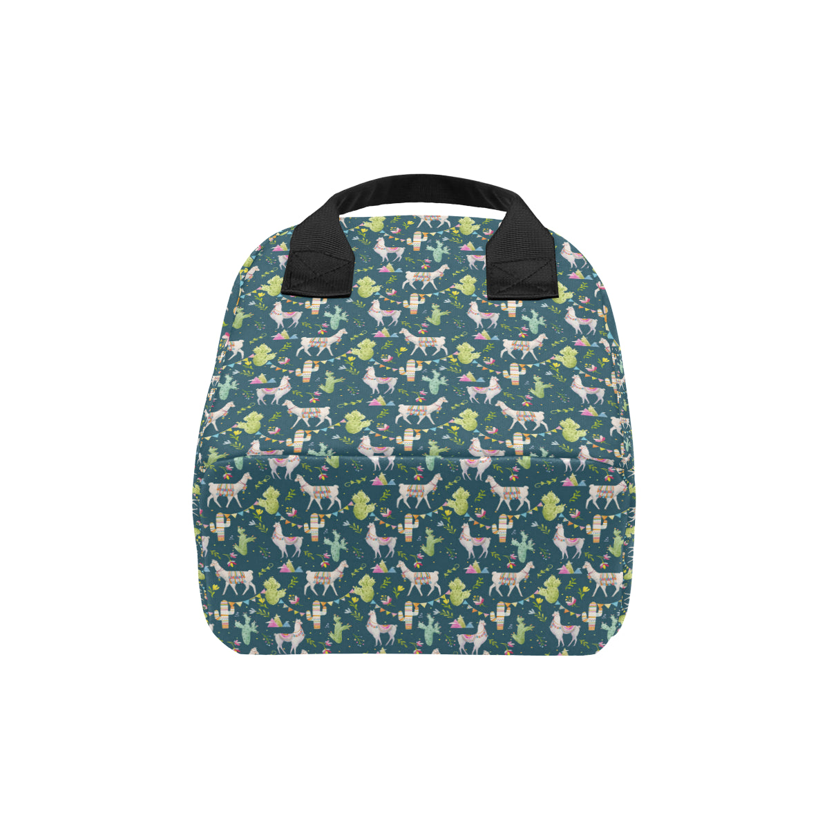 Llama with Cactus Design Print Insulated Lunch Bag
