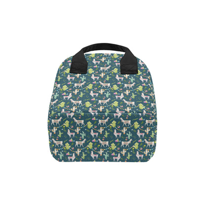 Llama with Cactus Design Print Insulated Lunch Bag