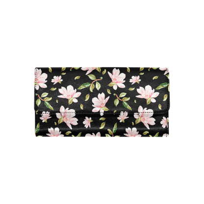 Magnolia Pattern Print Design MAG01 Women's Trifold Wallet