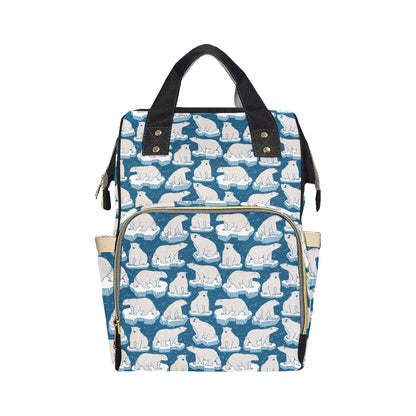 Polar Bear Pattern Print Design PB03 Diaper Bag Backpack