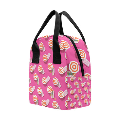 Beach Top View Umbrella Theme Insulated Lunch Bag