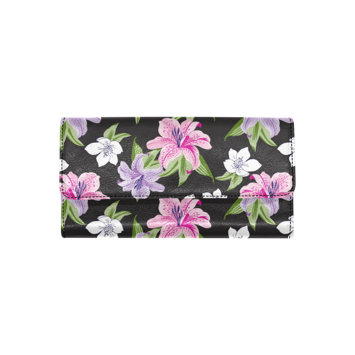 Lily Pattern Print Design LY02 Women's Trifold Wallet